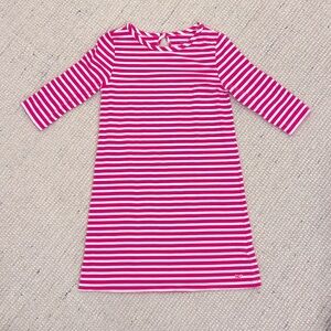 Vineyard Vines girls dress - M 10-12 - pink and white boatneck